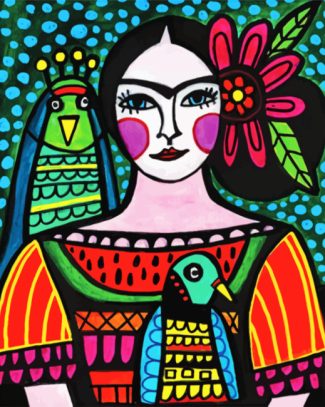 Folk Art Mexican Lady Diamond Painting
