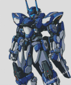 Mecha Blue Robot Diamond Painting