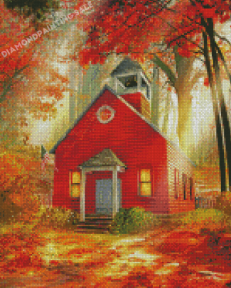 Little Red Schoolhouse Diamond Painting