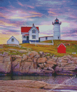 Nubble Lighthouse Maine Diamond Painting