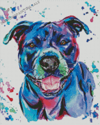 Colorful Staffy Dog Diamond Painting