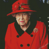 The Queen Elizabeth In Red Diamond Painting