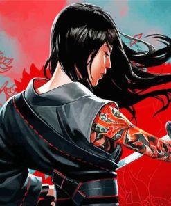 Chinese Girl Red Tattoos Diamond Painting