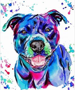 Colorful Staffy Dog Diamond Painting