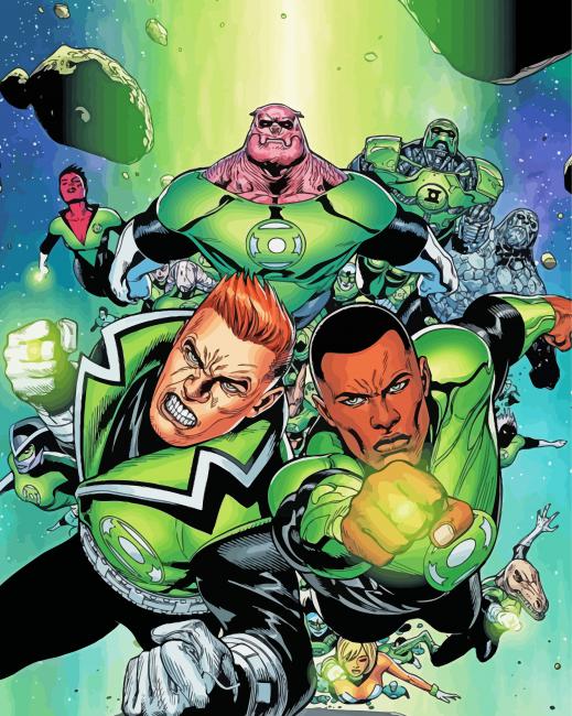 Green Lantern Comic Diamond Painting