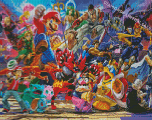 Super Smash Bros Video Game Characters Diamond Painting