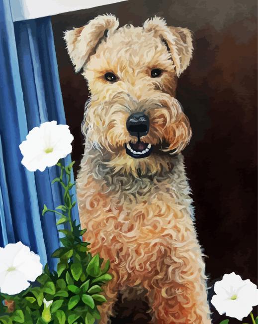 Lakeland Terrier And Flowers Art Diamond Painting
