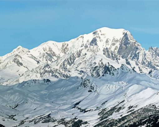 Mont Blanc Italy paint by number