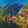 Hallstatt Mountain Village And Alpine Lake Austrian Alps Diamond Painting