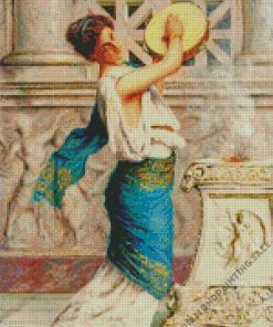 Roman Woman Playing Tambourine Diamond Painting