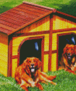 Aesthetic Cabin Dogs Diamond Painting