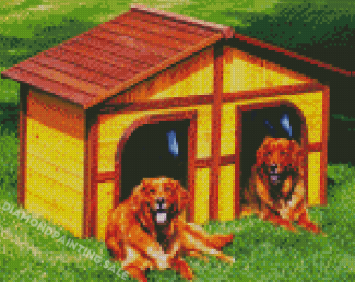 Aesthetic Cabin Dogs Diamond Painting