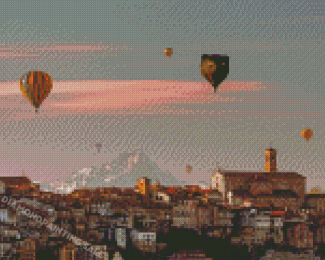 Hot Air Balloons In Mondovi Diamond Painting