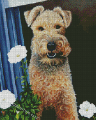 Lakeland Terrier And Flowers Art Diamond Painting