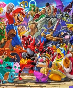 Super Smash Bros Video Game Characters Diamond Painting