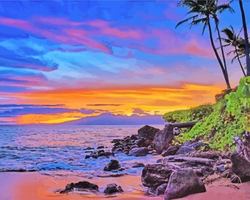 West Maui Sunset Glow Diamond Painting