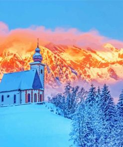 Aesthetic Winter Church Diamond Painting