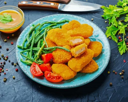 Chicken Nugget With Vegetables Diamond Painting