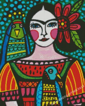 Folk Art Mexican Lady Diamond Painting