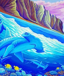 Hammerhead Shark Animals Art Diamond Painting