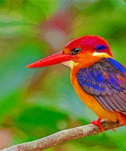 Oriental Dwarf kingfisher On Stick Diamond Painting