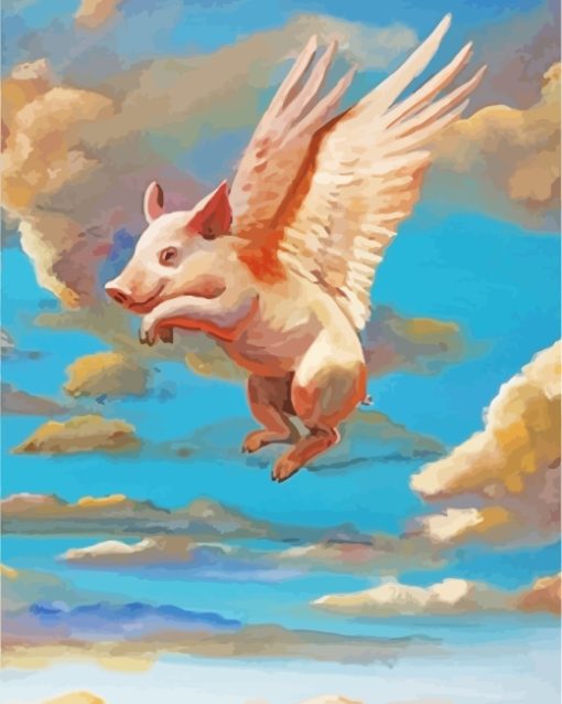 Pig Flying Diamond Painting