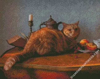 Vintage Fat Cat diamond painting
