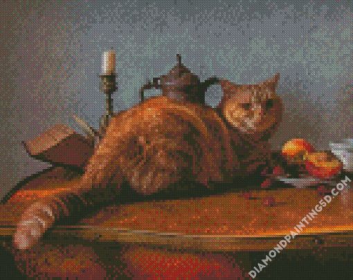 Vintage Fat Cat diamond painting