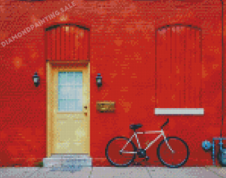 Bicycle By Door Diamond Painting