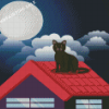 Cat On Roof Diamond Painting