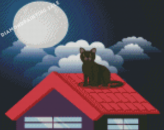 Cat On Roof Diamond Painting