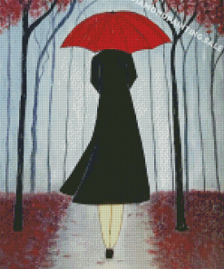 Lady Umbrella Art Diamond Painting