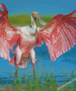 Roseau Spoonbill Bird Diamond Painting