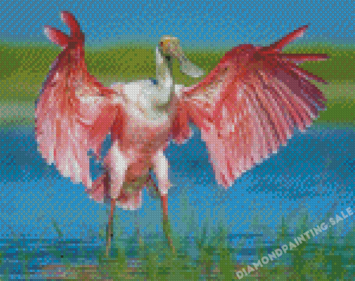 Roseau Spoonbill Bird Diamond Painting