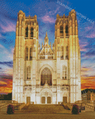St Michael And St Gudula Cathedral Bruxelles Diamond Painting