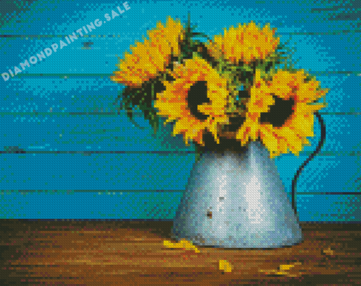 Sunflowers On Table Diamond Painting