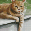 Aesthetic Smoking Cat Animal Diamond Painting