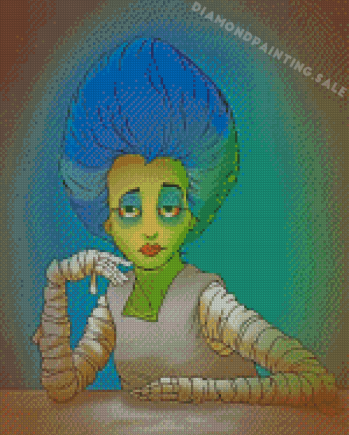 Bride Of Frankenstein Cartoon Diamond Painting