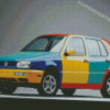 Colorful Vw Golf Car Diamond Painting