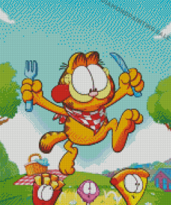 Garfield Following Food Diamond Painting