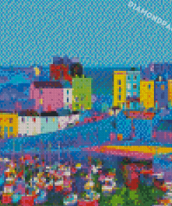 Colorful Tenby Harbour Diamond Painting