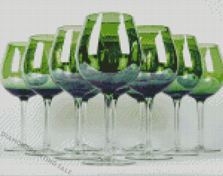 Green Wine Glasses Diamond Painting