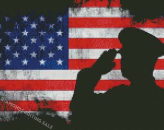 American Flag And Soldier Diamond Painting