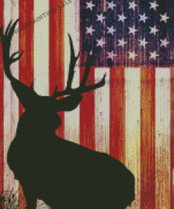 American Flag Deer Silhouette Diamond Painting