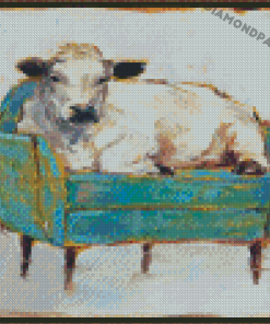 Cow On A CouCow On A Couch Art Diamond Paintingch Art Diamond Painting