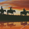 Cowboys And Indians Silhouette Diamond Painting