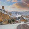 English Village In Winter Diamond Painting