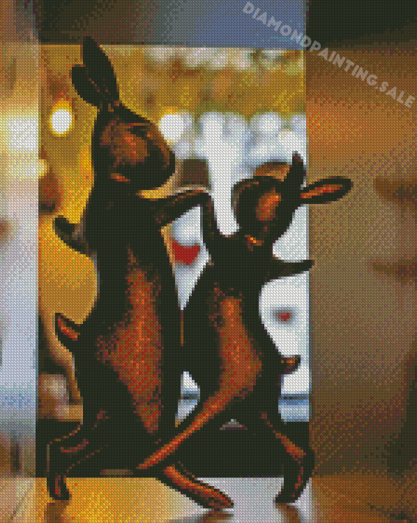 Rabbit Couple Dancing Diamond Painting