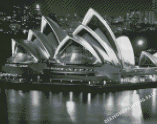 Sydney Harbour Black And White Diamond Painting