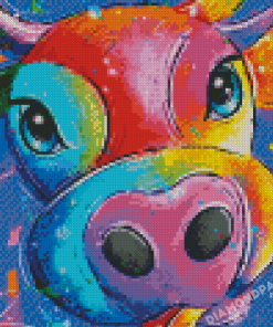 Aesthetic Colorful Cow Diamond Painting